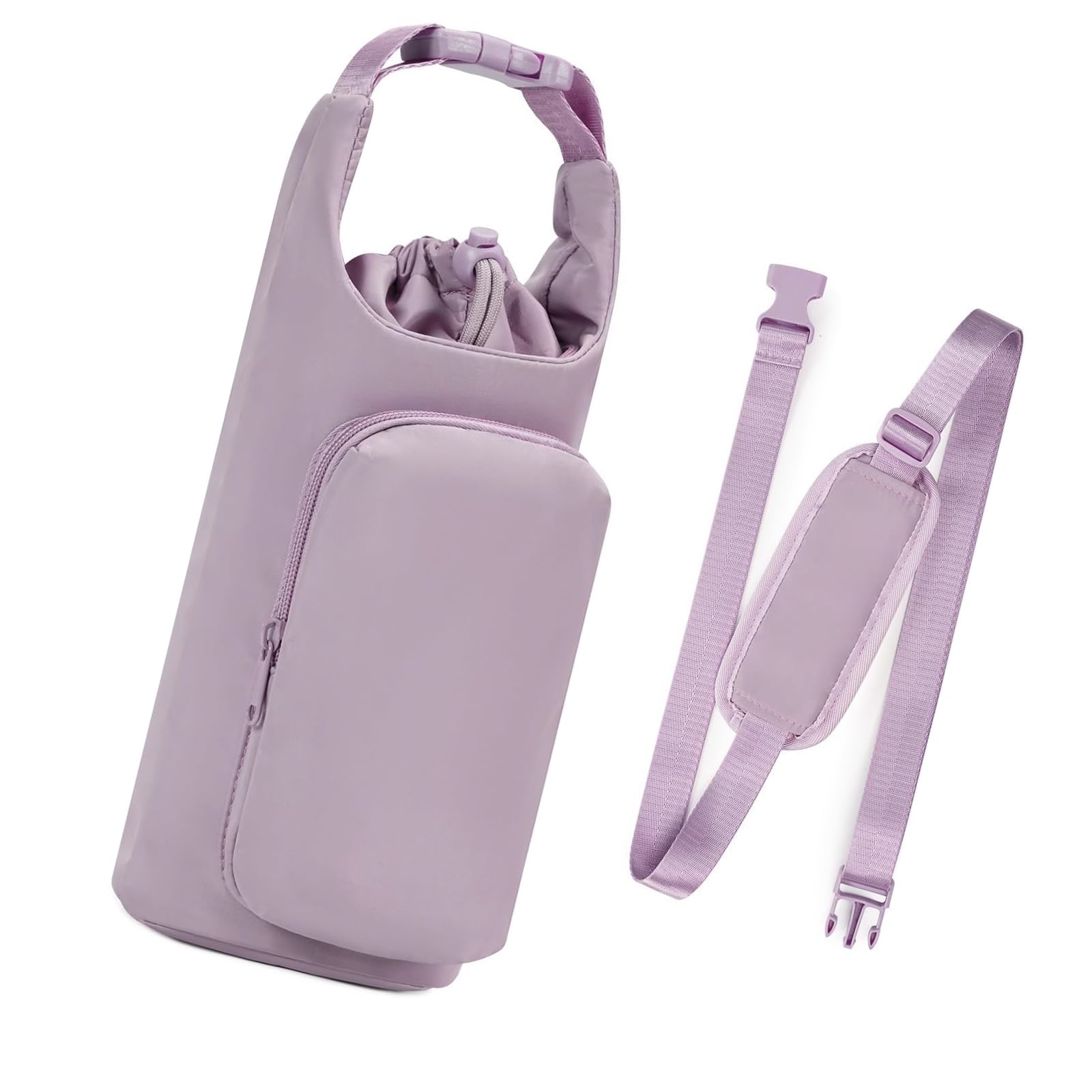 Jazuaiao Insulated Water Bottle Carriers Bag Thermal Cup Holder Cover with Adjustable Crossbody Strap and Phone Pocket Water Bottle Carriers with Adjustable Shoulder Strap