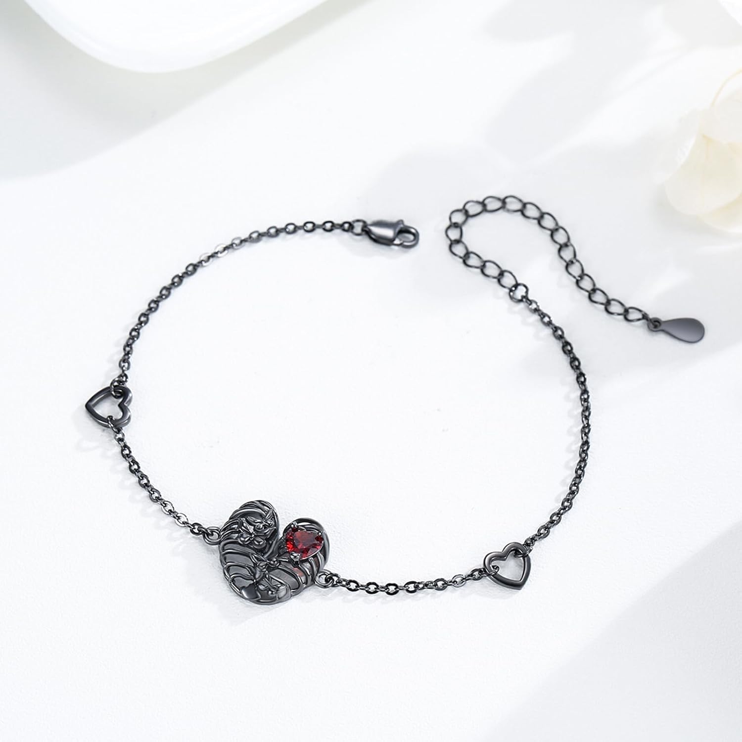 Cuoka Heart Skeleton Rib Cage Bracelet for Women 925 Sterling Silver Butterfly Skull Rib Bracelet Gothic Bracelets Skull Jewelry Gifts for Women on Birthday Mother's Day Anniversary Christmas - Image 2