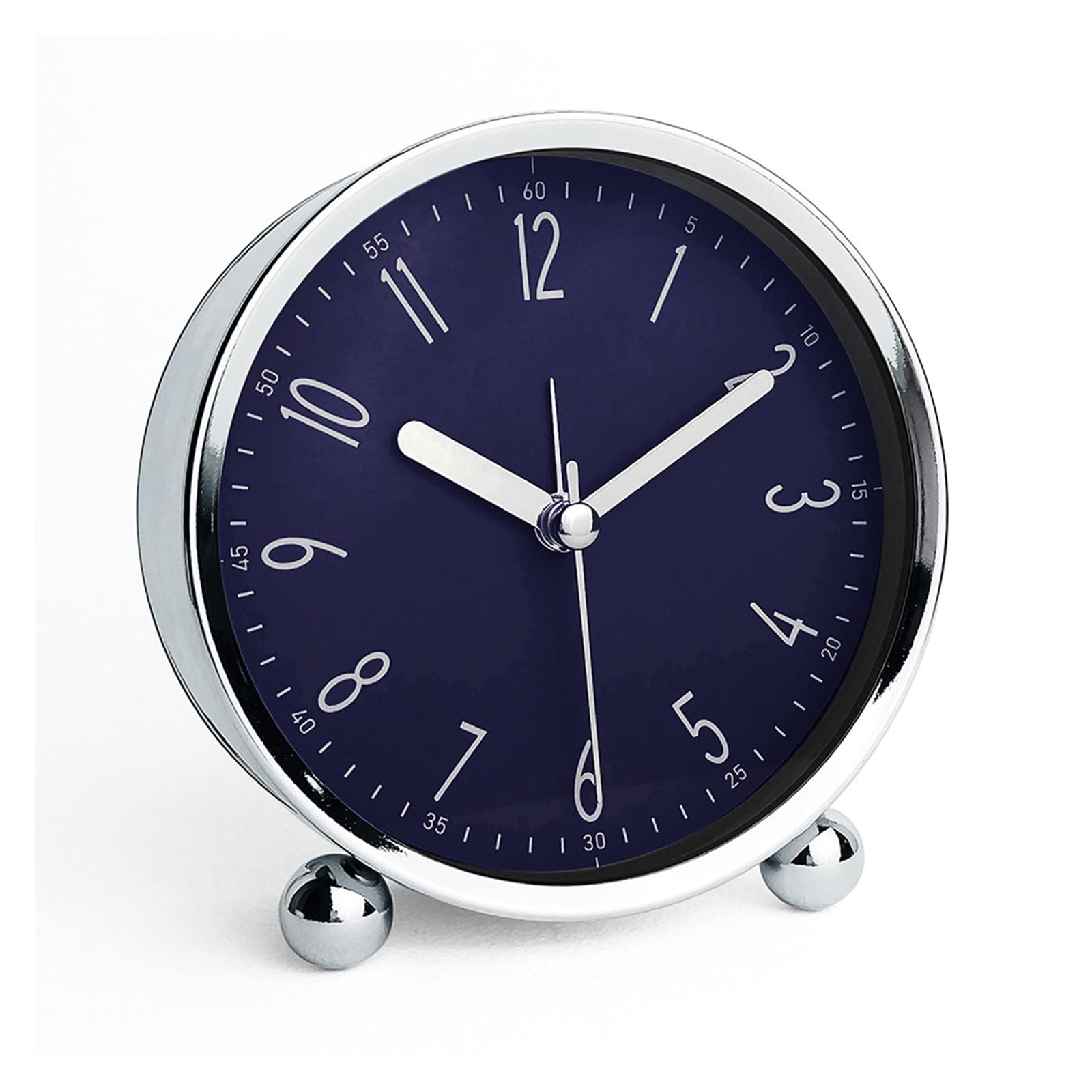 DKIUGL 4-inch Metal Bedside Silent Alarm Clock Fashion Simple Digital
