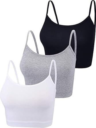 Camisole Tops for Women Spaghetti Strap Crop Tank Top Sleeveless Cropped Tank Tops for Women Sports 3Pcs