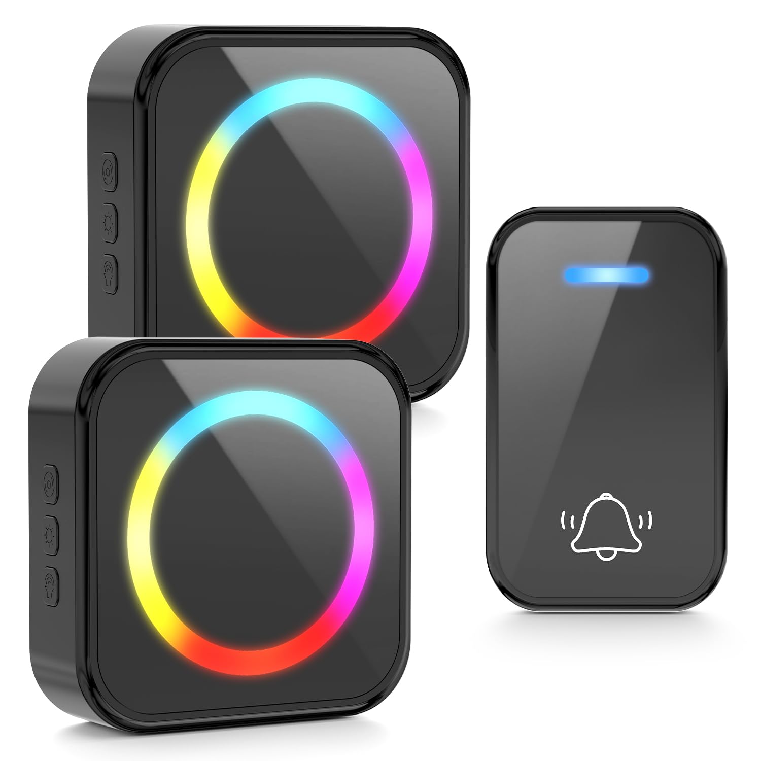 GnohGnoh Colorful Wireless Doorbell Kits - LED Light-Up with Multi-Color Effects, Waterproof & Easy Installation for Home/Office XSX1