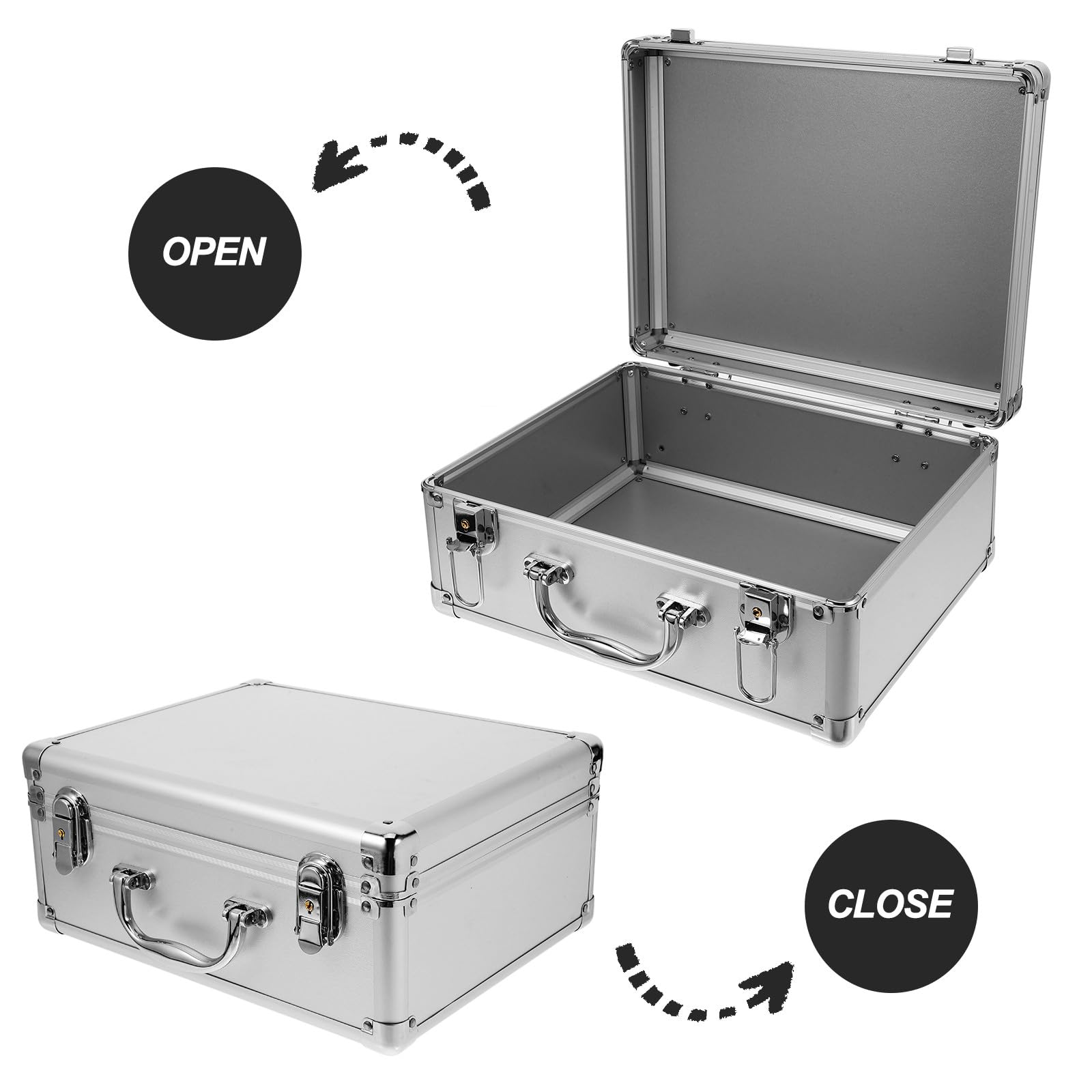 Aluminiumlegierung Hartschalen Koffer mit Griff Multifunktionaler Aufbewahrungskoffer Mittel Tragbarer Organizer für Werkzeuge und Empfindliche Gegenstände
