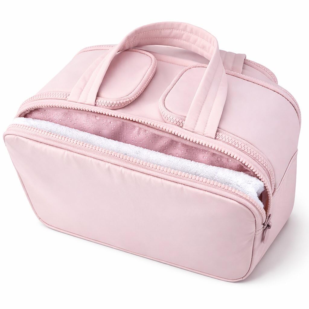 4 in 1 Travel Toiletry Bag for Men Women | Makeup Organizer Bag with 4 Side Pockets | Multi Compartment Cosmetic Storage Pouch | Lightweight Hanging Travel Grooming Kit-image-28