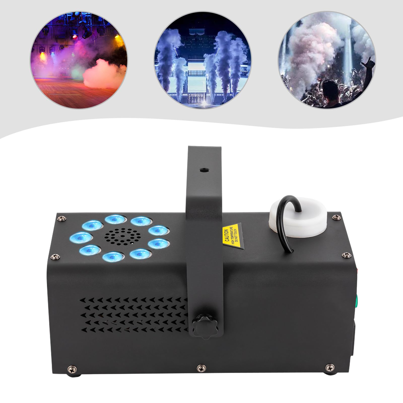 Nebelmaschine mit Fernbedienung Led Nebelmaschine 500W Nebel-SprüHgeräT mit Rgb Farbwechsel, Fernbedienung SprüHweite für Party Hochzeit BüHne Bar Leise Freistehend/HäNgend für Event-Djs