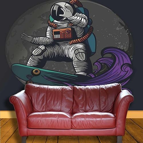Miniatura 3 de Papel para Pared Decorativo Astronauta Papel de contacto autoadhesivo de dibujos animados de granja fácil de instalar (Ancho) 31.5 pulgadas X (H) 24