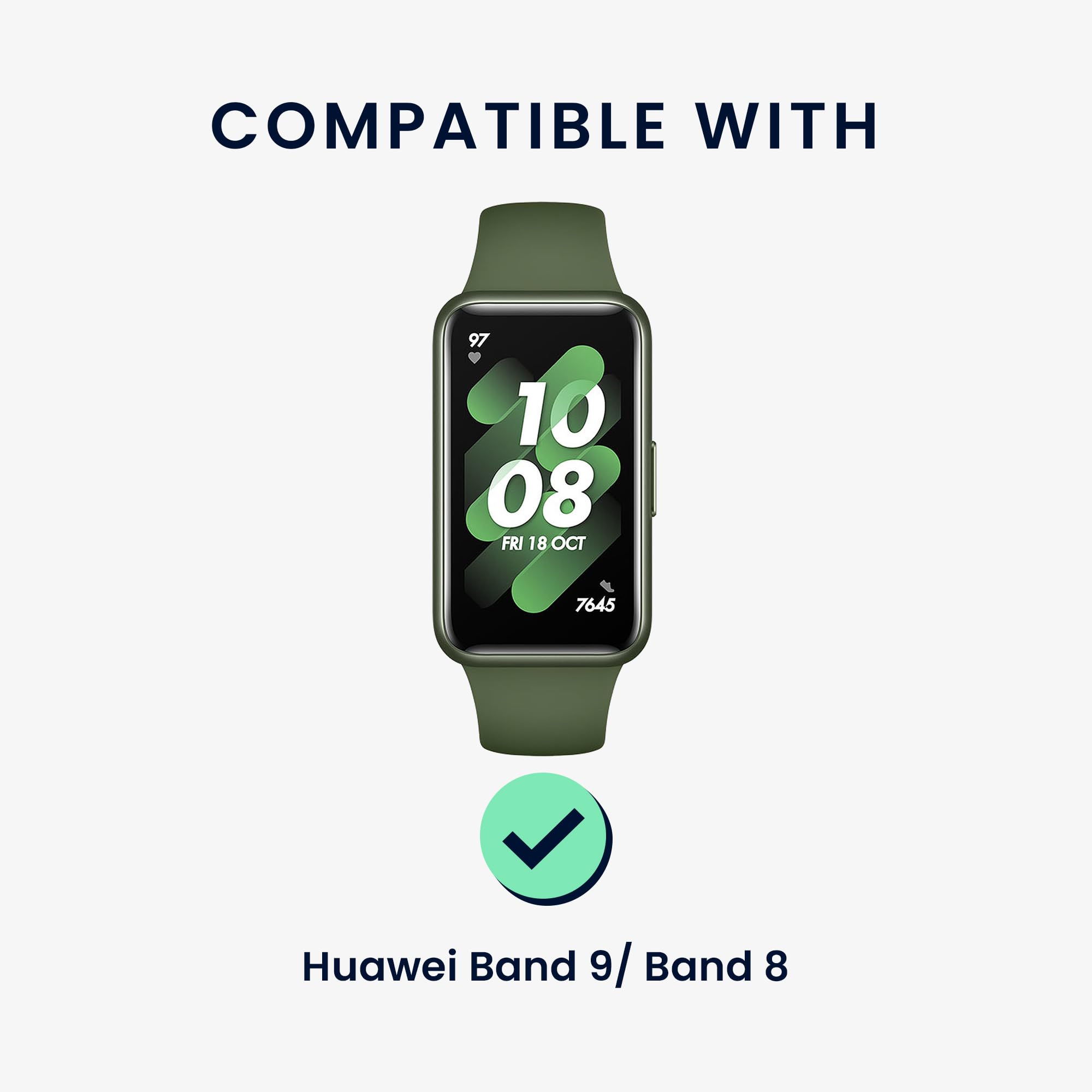 kwmobile Smartwatch Strap Compatible with Huawei Band 10/9 / 8 Straps - 2x Nylon Replacement Band - Black/Blue - Image 2