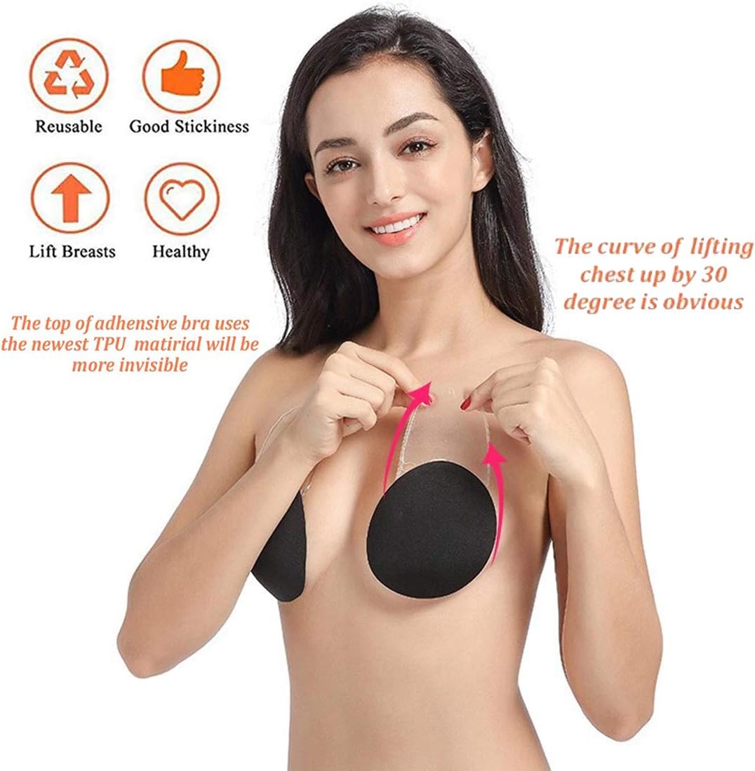 2 Paires Soutiens-Gorge Dos Nu Push Up Auto-Adhésifs Invisible Pour Robes De Soirée - Réutilisable