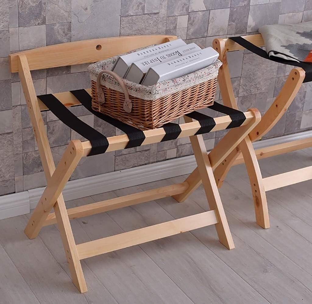 TIST Luggage Rack Luggage Racks Foldable Luggage Rack,Wood Folding Luggage Rack Suitcase,Luggage Rack(B)