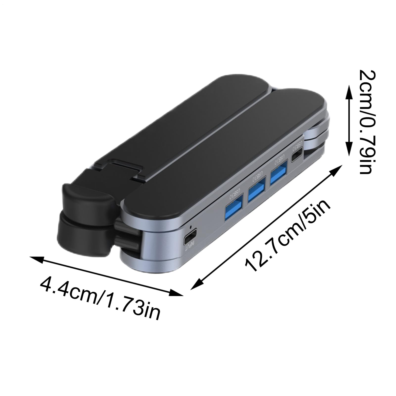 Base per Laptop con Docking Station Base in Lega di Alluminio con USB HUB e | Holder Portatile per Laptop Per Casa Ufficio Scrivania Viaggio Business e