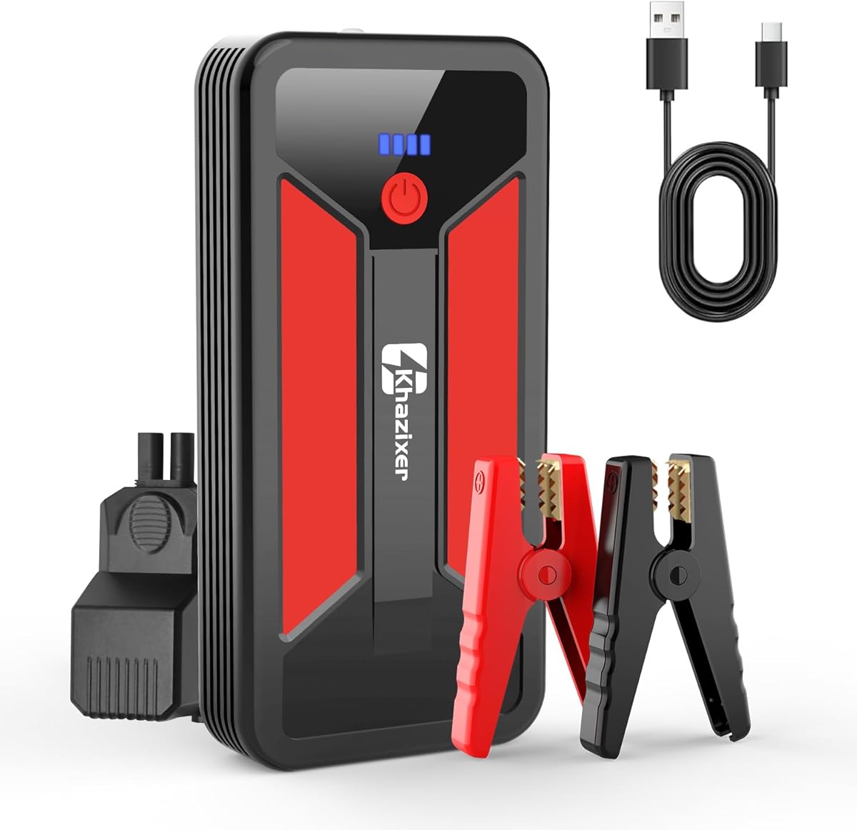 ET02 Car Battery Jump Starter 3000A Peak, 12V Lithium Portable Jumper Starter for up to 9.0L Gas and 7.0L Diesel Engines, 12V Battery Jump Starter with Jumper Cable