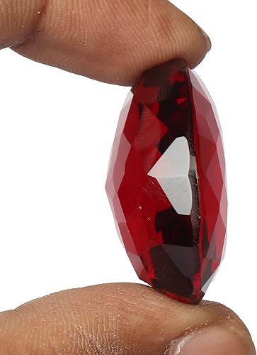 Miniatura 3 de GEMHUB Topacio rojo 116,00 quilates forma ovalada suelta piedra preciosa para el arte de la joyería, Gema, Topacio artificial