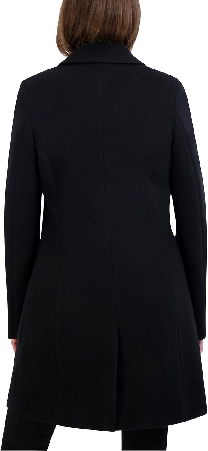 Laundry by Shelli Segal Women's Faux Wool Winter Coat– Single-breasted Dress Coat With Notch Collar - Image 4