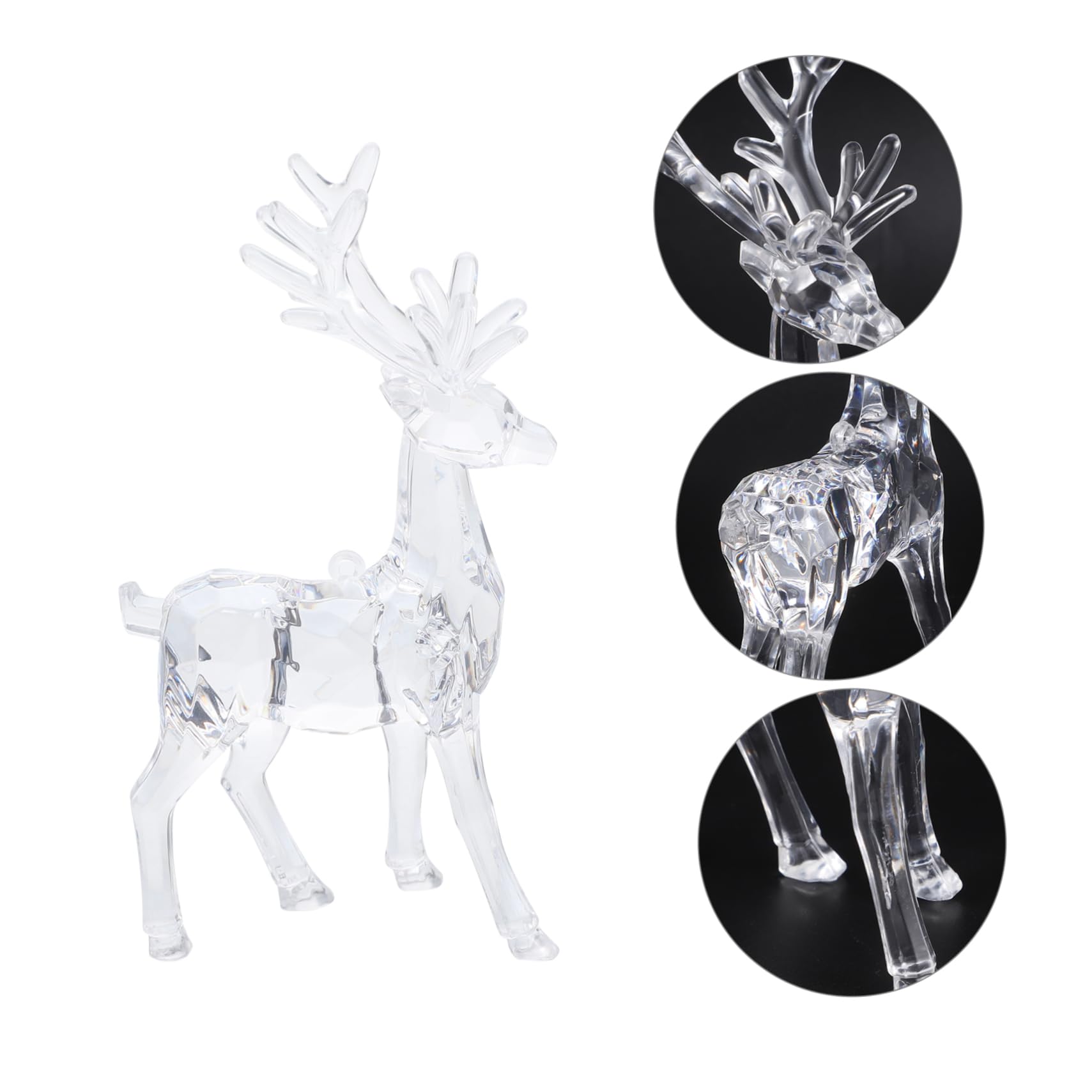 10piezas Esculturas De Acrílico De para Decoración Navideña Adorno De Elk Transparente para y