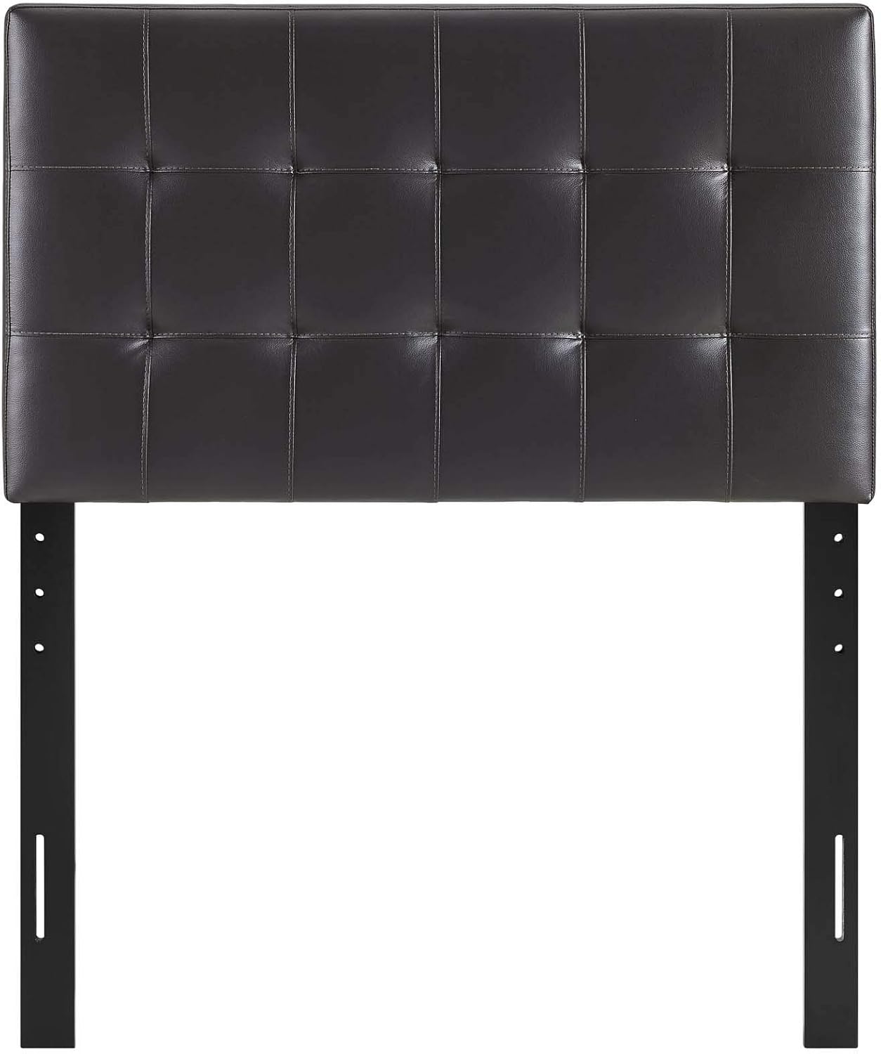 Lily Tufted Faux Leather Upholstered Twin Headboard in Brown