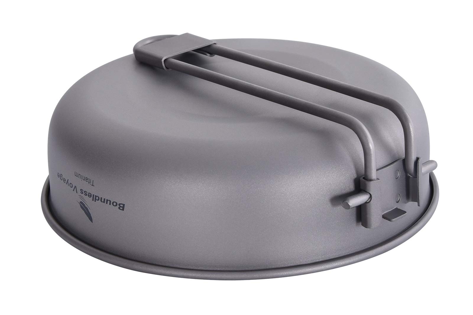 iBasingo Titan Bratpfanne Leichtes Camping Pfanne Skillet Griddle Wandern Kleine Tellerschale Outdoor Kochgeschirr mit Klappgriff für Fried Egg Kleines Steak fur 1 Man Ti2061C