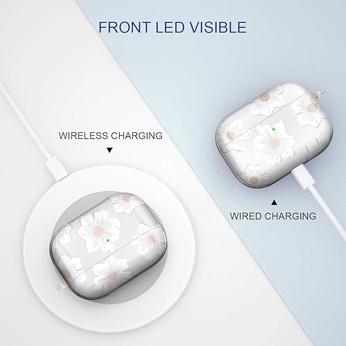 Vista 90 de Maxjoy Funda compatible con AirPods Pro, funda con diseño de vaca clara para mujeres y niñas, bonita funda protectora suave con llavero compatible