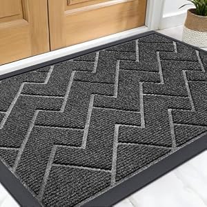OLANLY Front Door Mat Indoor Outdoor Entrance, Waterproof All-Season, All-Weather Welcome Doormat, Sturdy Natural Rubber, Low Profile, Easy Clean Patio Porch Entryway Outside Floor Mat, 29.5x17, Black OLANLY Front Door Mat Indoor Outdoor Entrance Waterproof All Season All Weather Welcome Doormat Sturdy Natural Rubber Low Profile Easy Clean Patio Porch Entryway Outside Floor Mat 295×17 Black