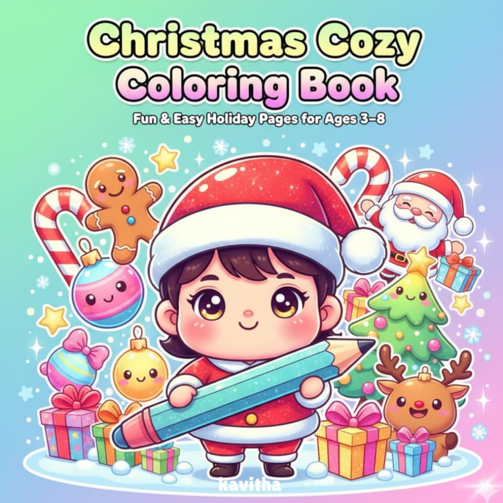 Christmas cozy coloring book: Fun and Relaxing Holiday Designs for Kids, Teens, and Adults
