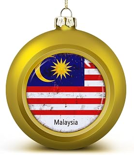 Malaysia Xmas Ball Ornament - Malaysia Flag Ball Ornaments Nations Flag Hanging Ornaments Keepsake Souvenir for Christmas Tree Decoration Seasonal Holiday Party Supplies