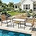 LIFERUN Gartenmöbel Set, Gartenstuhl Rattan Set, mit 2 Rattan Stühlen 1 Gartenbank und Tisch, 4-teiliges Gartenset, Outdoor Balkonmöbel Metall und Rattan, Bis 160 kg, für Terrasse Garten Veranda,Beige
