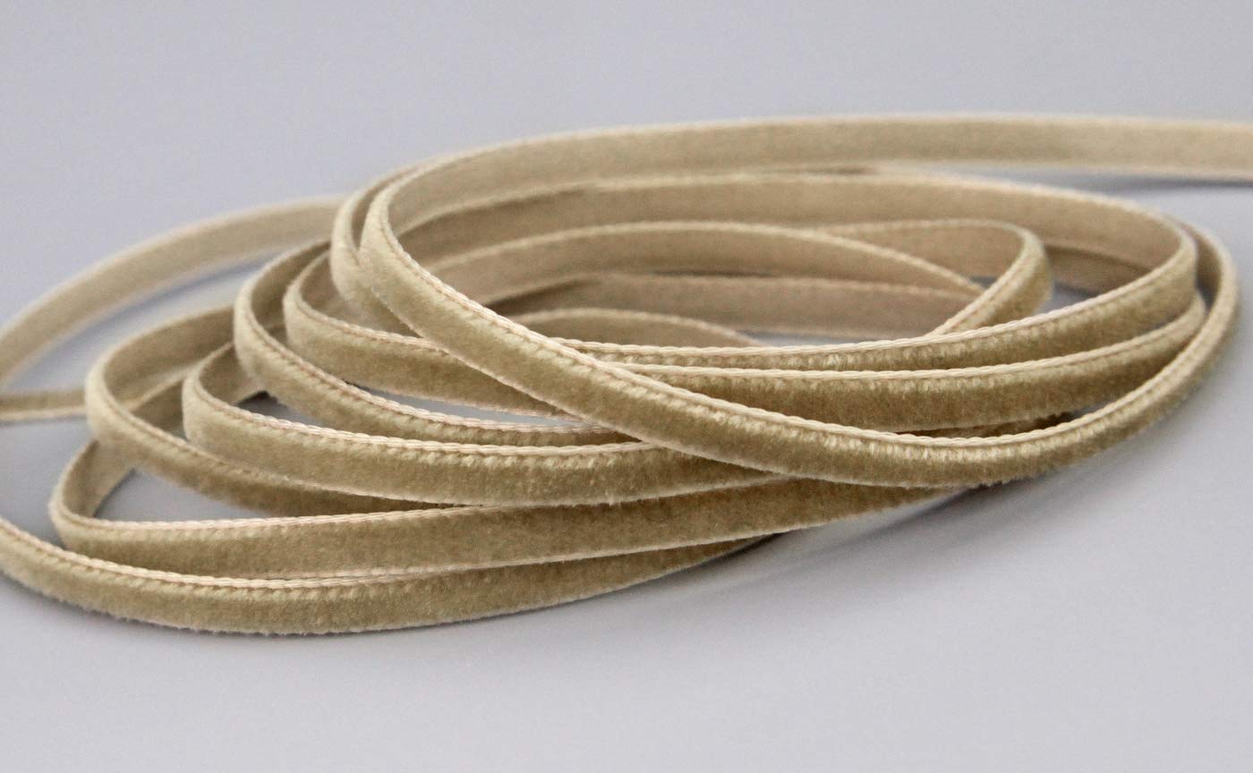 3 m x 9 mm Velvet Ribbon Nut Brown (533 Nut) Decorative Ribbon Velour One Side Velvet Ribbon for Sewing Decorating