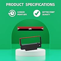 Vista 2 de Cosob 12 Pack ERC30 ERC30 Black and Red ERC-30 ERC30/34/38 Ribbon Compatible with Epson TM-U220 M188B ERC30 ERC34 ERC38 NK506 Printer ERC30 12P