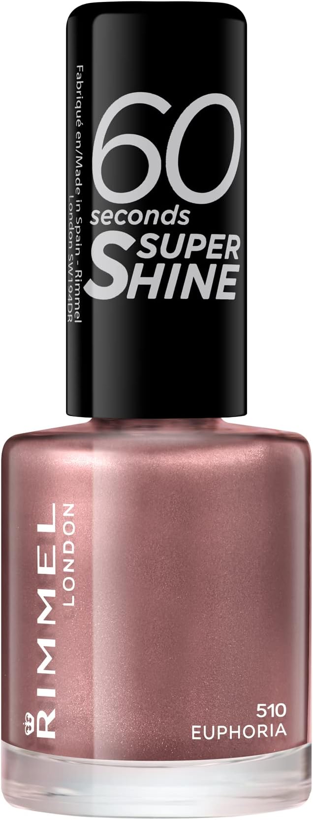 60 Seconds Super Shine Nail Polish - 8 ml, Euphoria nude/shimmer