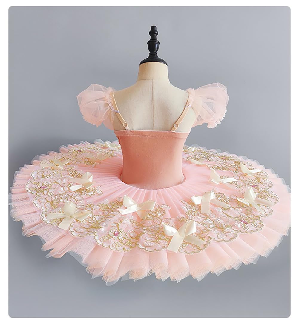 Professionelles Schwanentanzkleid für Mädchen mit Tüllsaum und Tutu-Kleid für Kleinkinder
