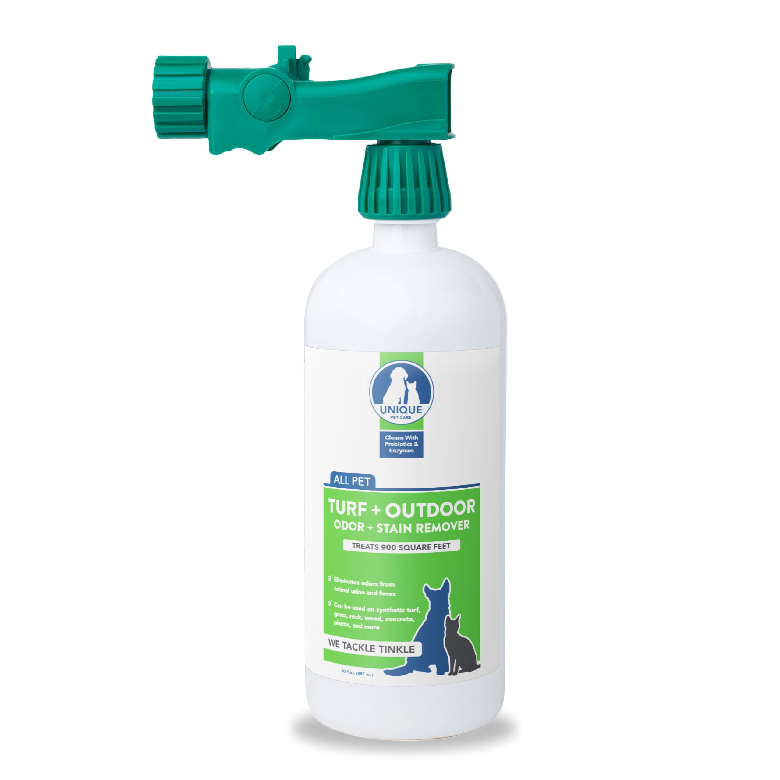Unique Turf + Outdoor Odor and Stain Remover, Enzyme Cleaner for Dog, Cat & Animal Urine, Eliminates Yard Odors on Grass, Artificial Turf, Patio &