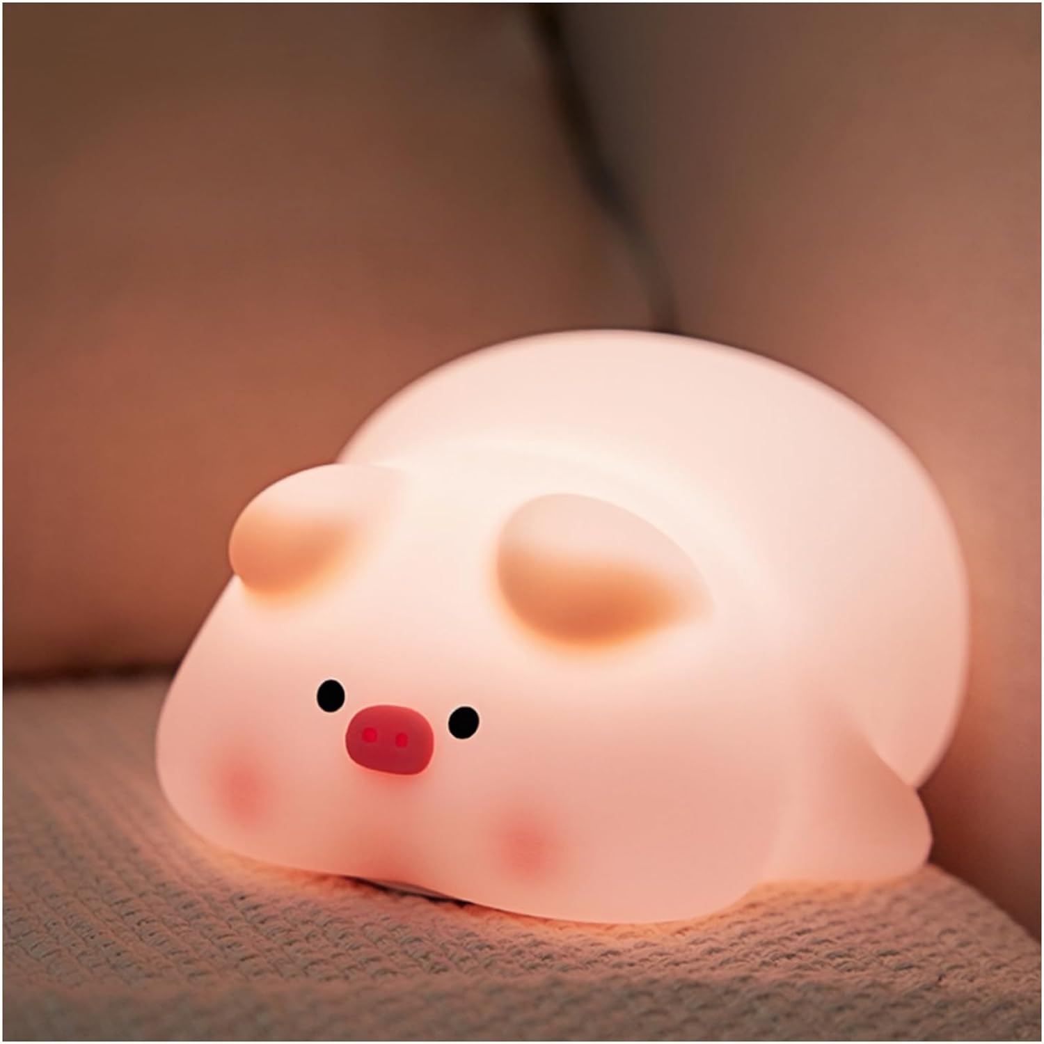 2024 Cute Pumpkin Night Light, Touch Lamp with 3 Brightness Levels, Soft Silicone Rechargeable Warm Light for Women and Kids (D-Pumpkin+Rabbit)