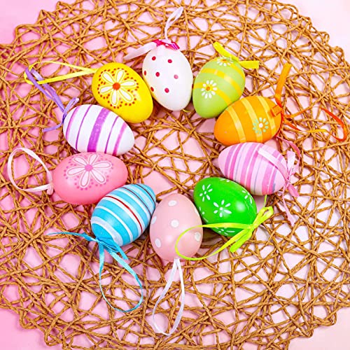 20 peças DIY pintados ovos de páscoa ovos coloridos páscoa enfeites de decoração diy artesanato deco
