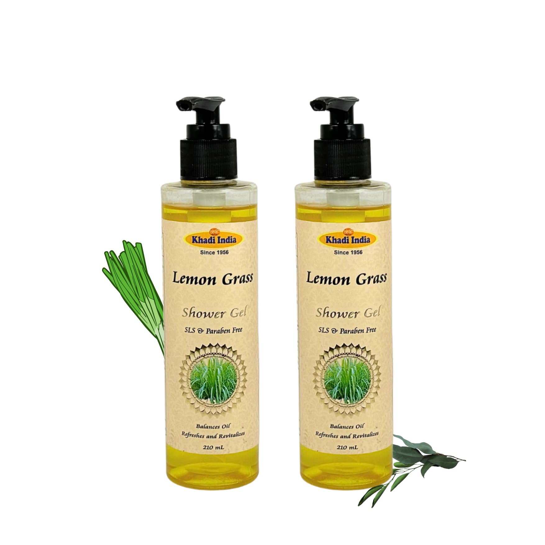 Lemon Grass Shower Gel: Refreshing Cleanse, Naturally Derived (Set of 2)