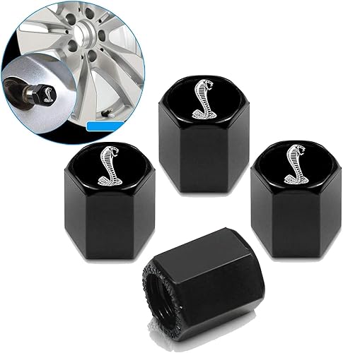 bibeizi 4 tapas de válvula de aire de neumáticos de automóvil para Mustang Shelby cubierta de vástago de polvo para neumáticos de rueda de automóvil