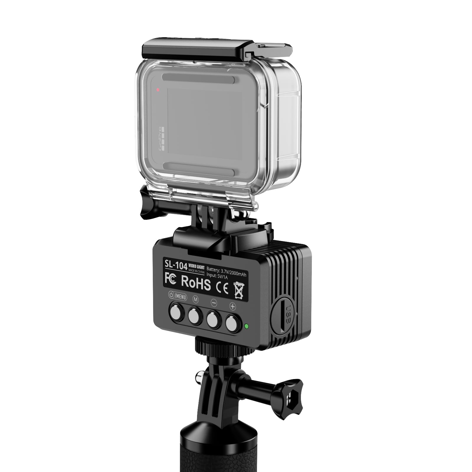 Sea frogs Lampe de plongée étanche 48 LED haute puissance 40 m compatible avec GoPro Hero 12/11/10/9 (SL-104-GO KIT)