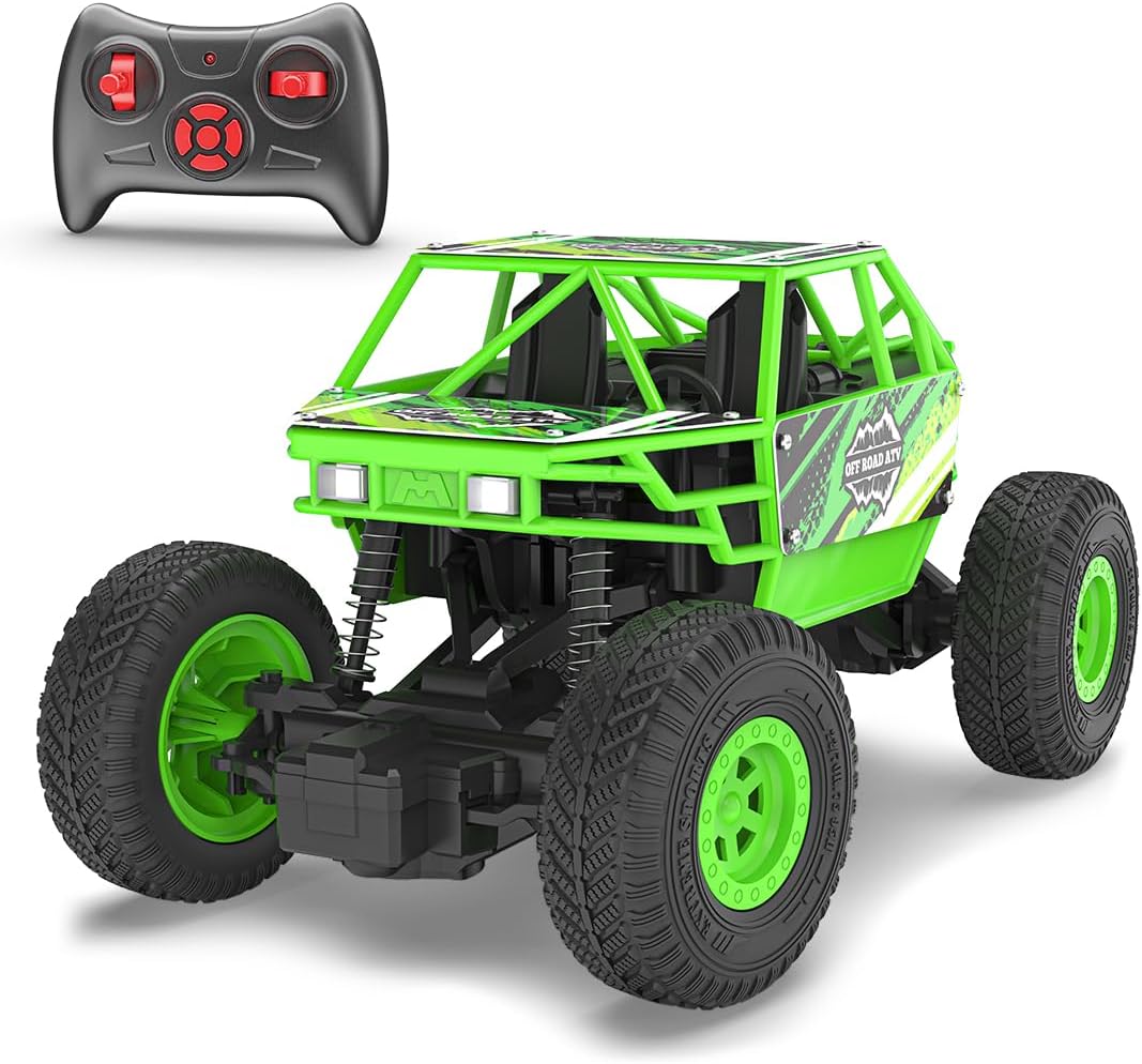Mirana Duster 2WD Rock Crawler 4x4 | Rechargeable Offroad Monster Truck | High Speed ATV RC Car with Nitro Boost | Remote Control Car Toys for Kids | Made in India (2 Wheel Drive, Green)