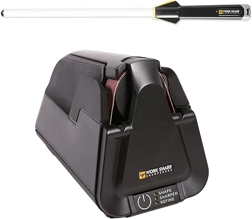 Work Sharp Paquete de cocina, sacapuntas eléctrico profesional con varilla de pulido de cerámica