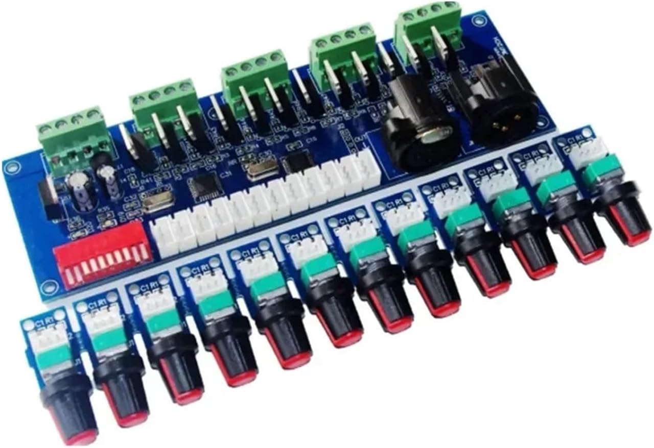 DC 12V 24V DMX512 Decoder 12 Channel Knob Dimmer Switch LED DMX512 4 Groups 12CH*2A 24A XRL 3P RJ45 Controller for LED