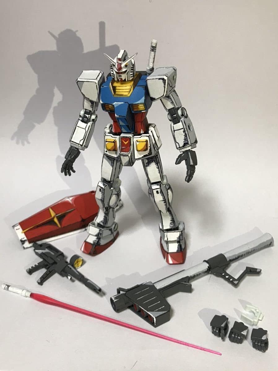 アニメ塗り イラスト風模型 ガンダム RX-78-2 2Dgunpla 2dgunpla アニメ塗り イラスト風模型 ガンプラ ガンダム RX78-2