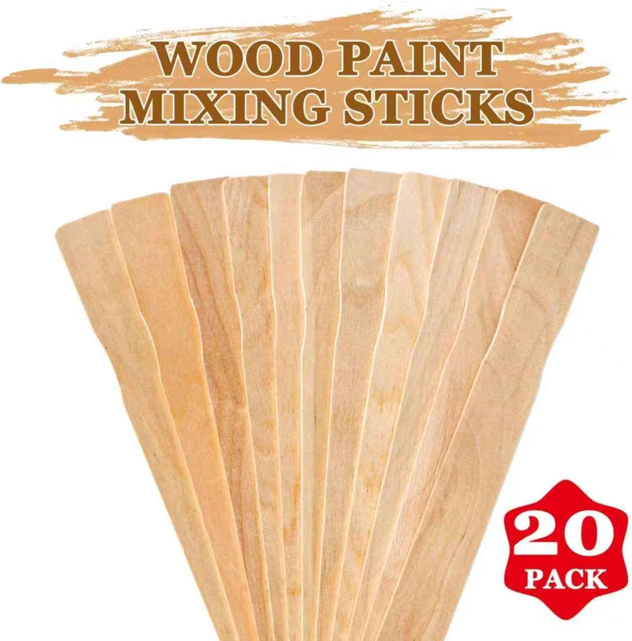 20 Pack Paint Stir Sticks, 12 Inch Long Natural Wood Dark Color Paint Stirrers for Mixing, Library Markers,Garden Labels,Kids DIY Painting Craft Sticks