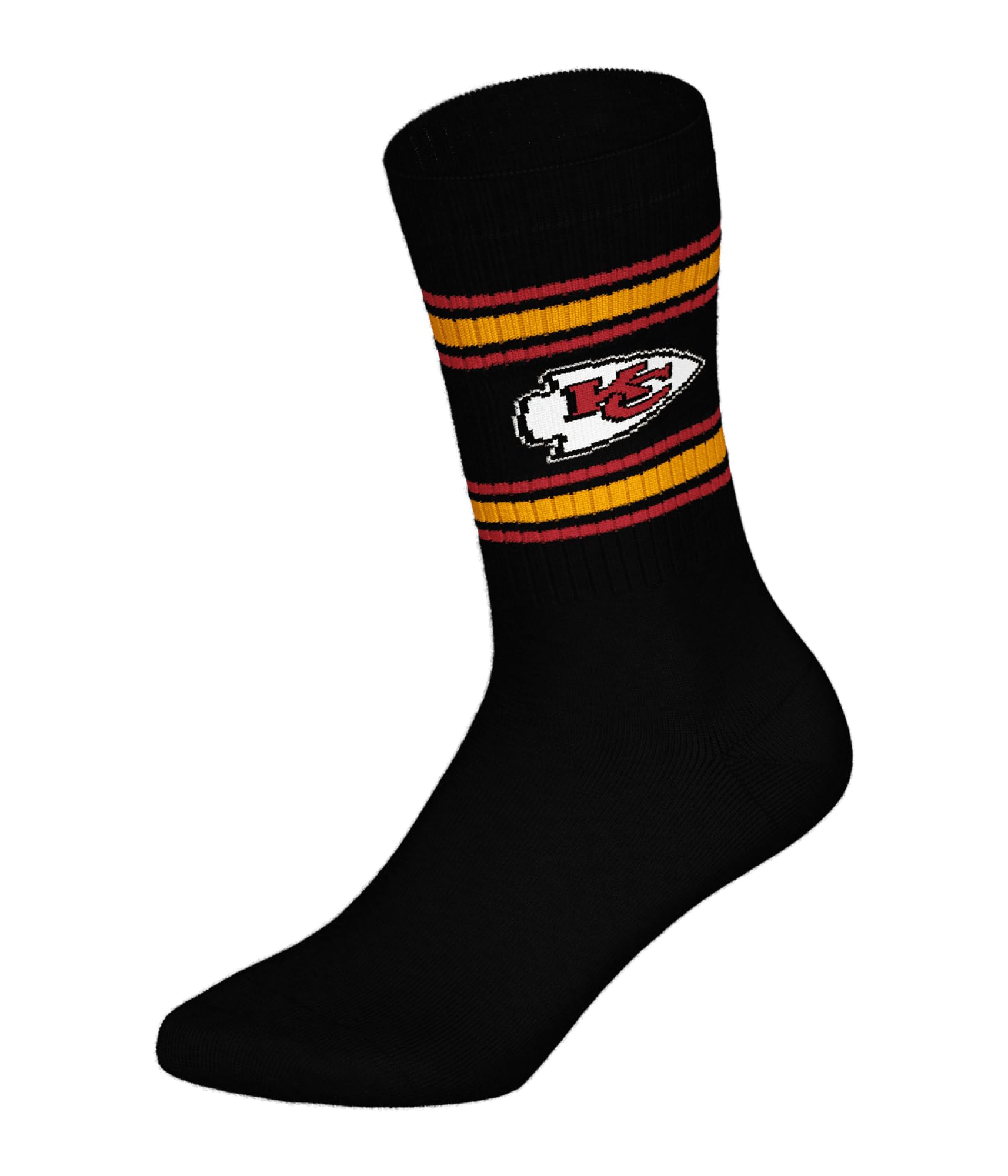 KANSAS CITY CHIEFS 3pk Crew Socks - RED/WHT/BLK - 43/46
