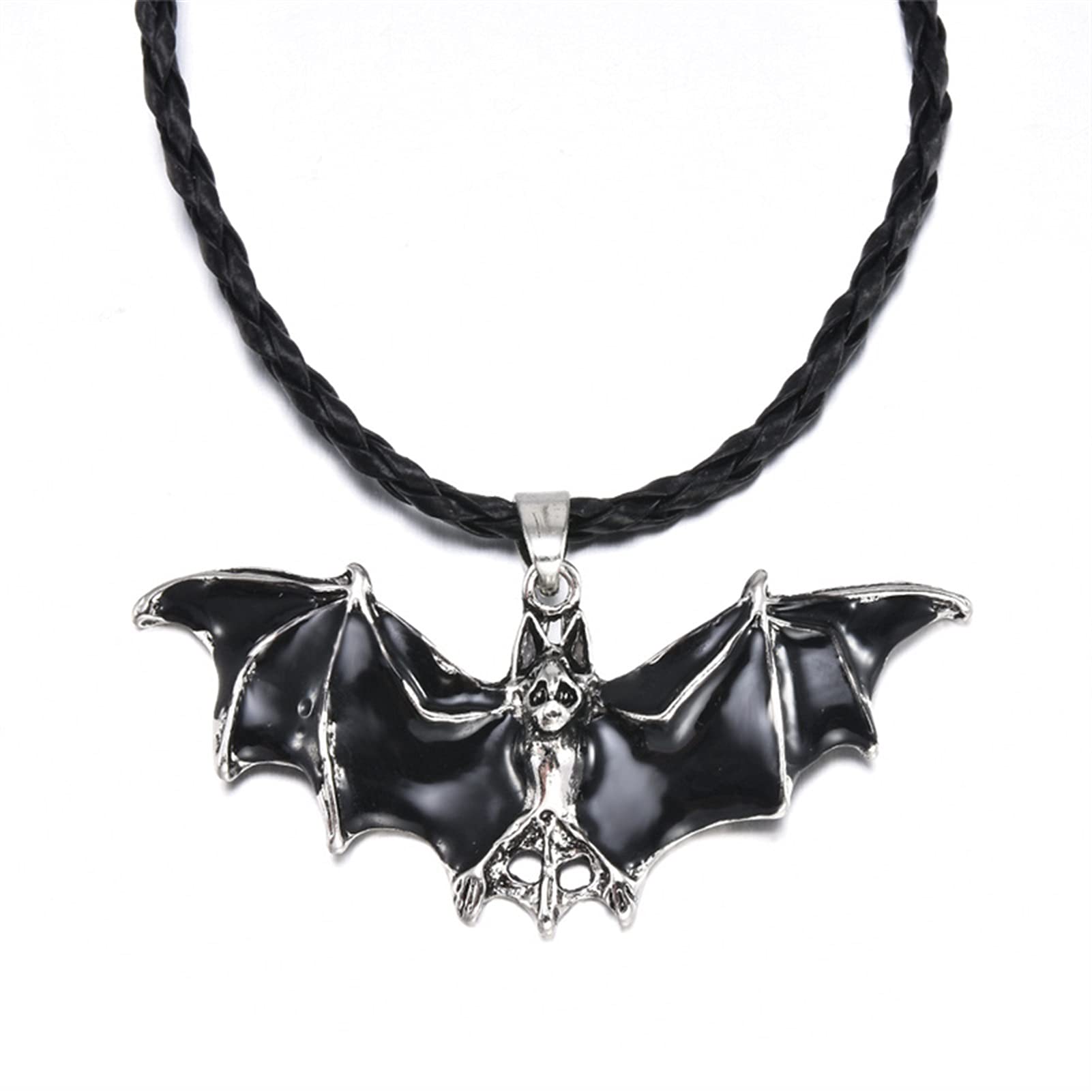 Collier punk black bat multicouche pour un costume réussi