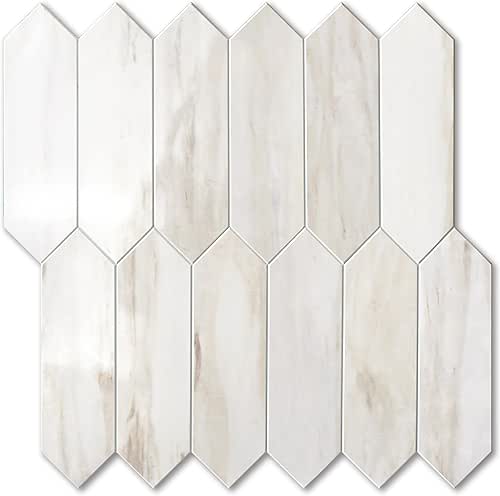 Vamos Tile Glossy Wood Marble Grain Backsplash Tile Peel and