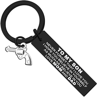Mens Stocking Stuffers for Teen Boys Gifts for Son Valentines Day Gifts for Him Son Gifts from Mom Son Gifts To My Son Keychain Gifts for Teenage Boy Birthday Inspirational Quote Engraved
