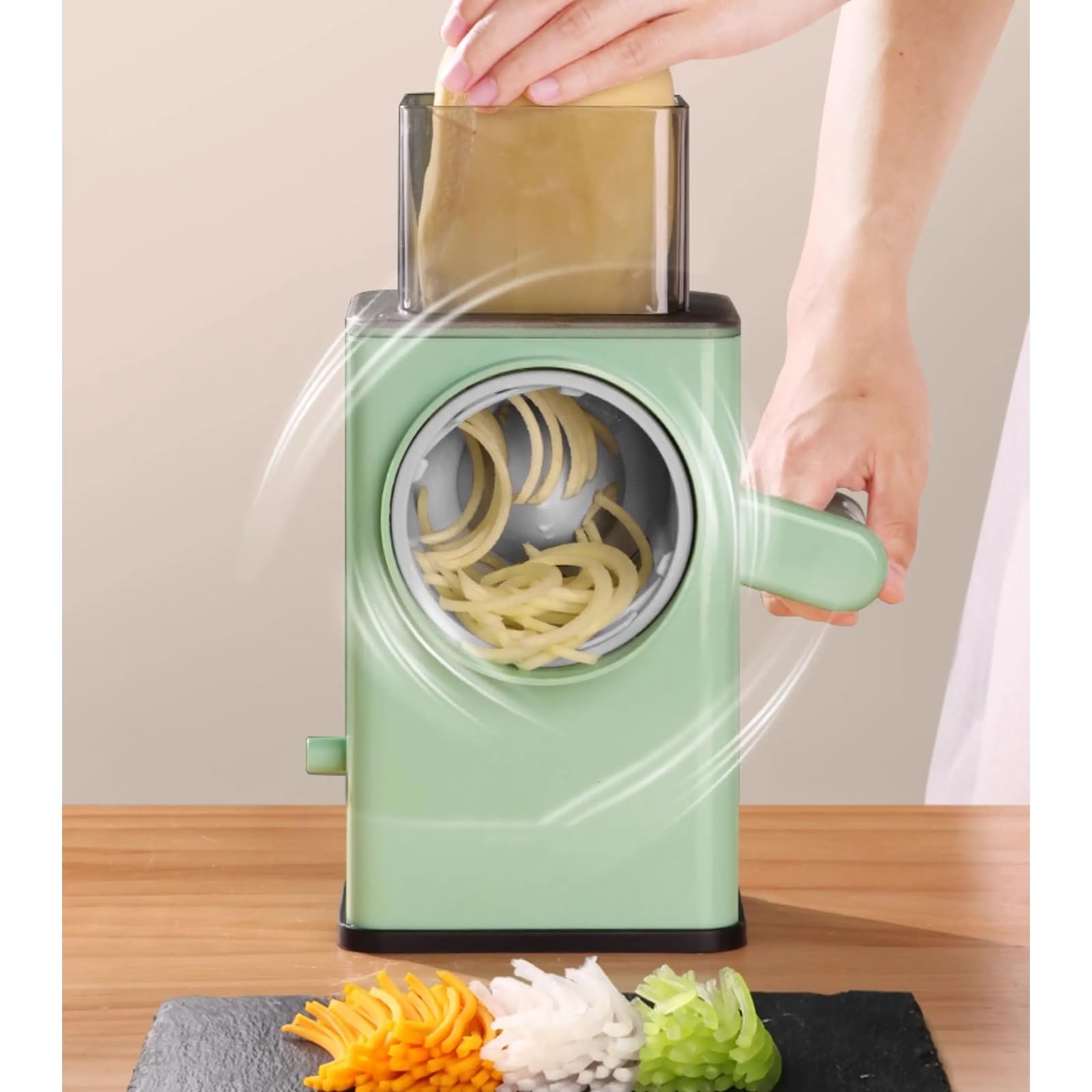 Cortador de Verdura, Picador de Verduras, Mandolina Cocina Profesional, Base Succión, Mango Que Ahorra Esfuerzo, Caja Almacenamiento Cuchillas, Cocinar Fácilmente
