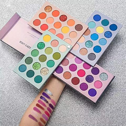 Kybbe Makeup Palette 60 Colors High Pigmented Color Long Lasting Eyeshadow Tip Matte Shimmering Mixable Eye Shadow Cosmetic Organiser Set Cover