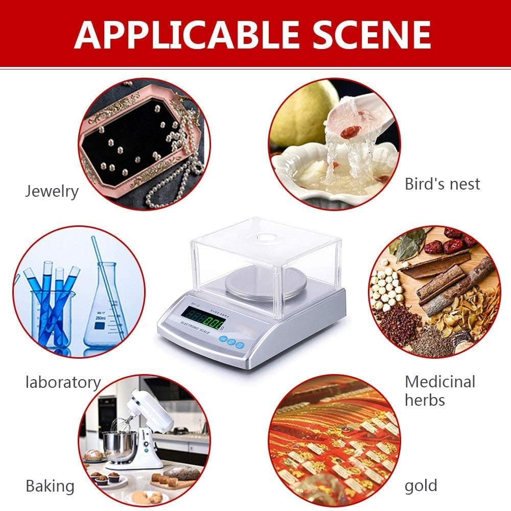 Bilance da Cucina, Bilancia Digitale da Laboratorio con precisione di 0,01 Grammi, 300 g/600 g/1 kg/2 kg/3 kg/0,01 g, pesa Grammi, Once, libbre, carati | Alta precisione Digitale