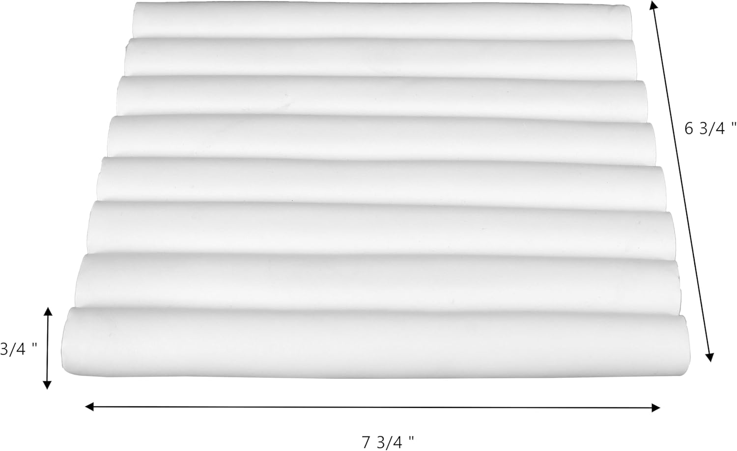 SSWBasics Foam Ring Holder - White Faux Leather, Small Continuous Slot, Holds Up to 52 Rings, 7-3/4"L x 6-3/4"W x 3/4" H - Image 2