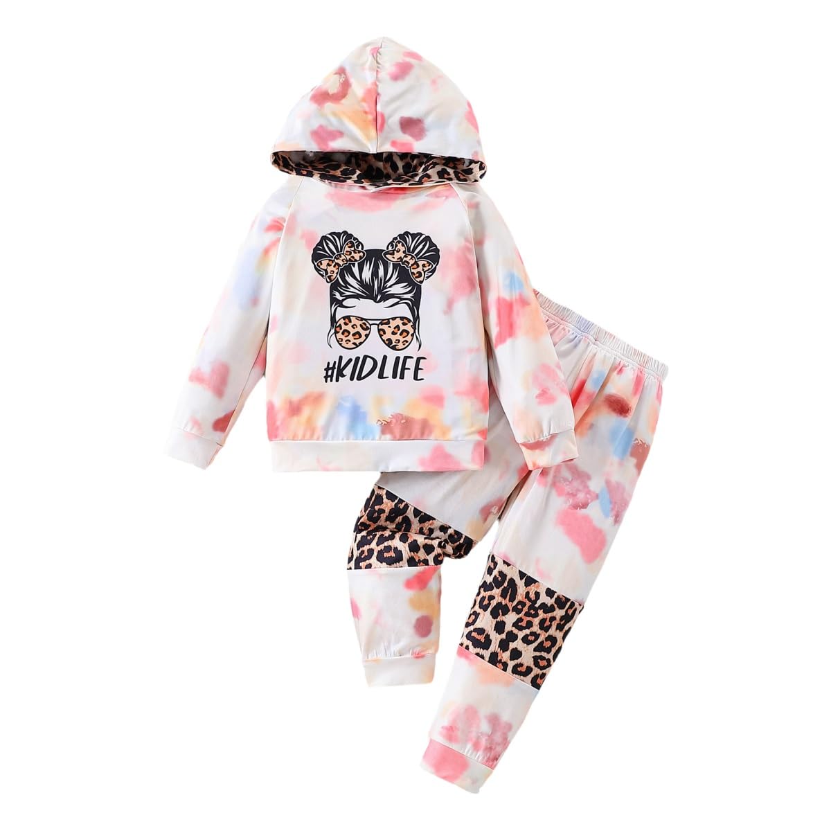 Kid Toddler Girl Clothes - Tie Dye Hoodie Sweatshirt Girl Outfits Pullover Jogger Hooded Sweatpant Set