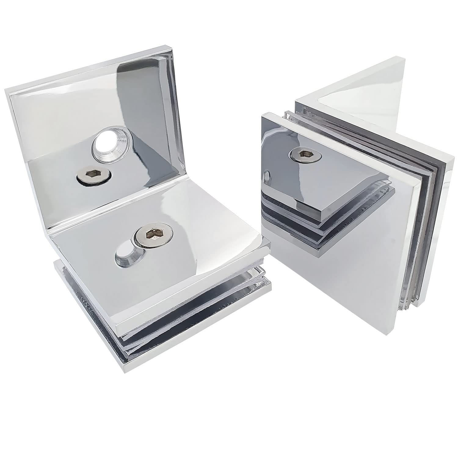 Di Vapor Not Specified Two 90 Degree Stainless Steel Wall To Glass Bracket Clamp For Shower Or Balustrade | 6Mm To 10Mm Glass