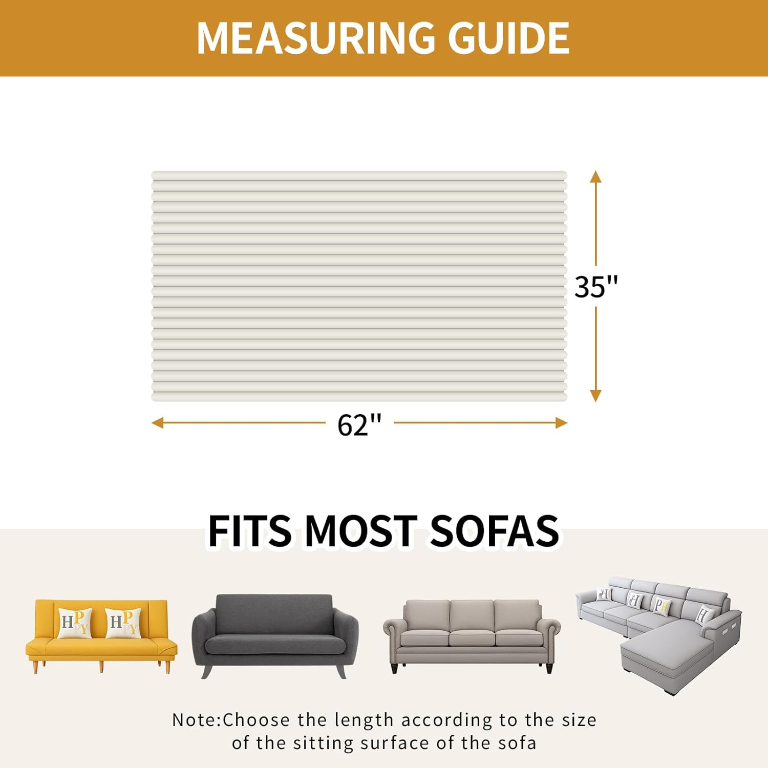 Deep Dream Waterproof Couch Cover for Dogs, Fuzzy Sofa Covers for Pet, Non-Slip Couch Covers for 2 Cushion Couch Sofa Pet Friendly (Off White, 35" x 62")